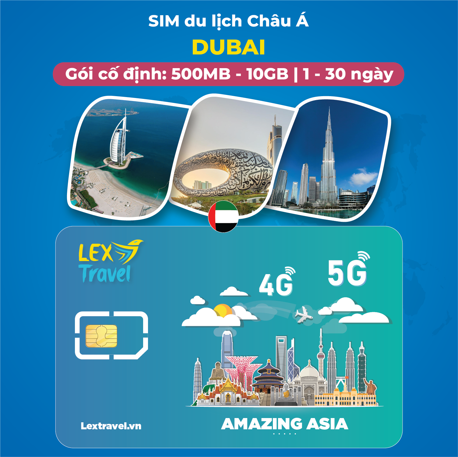 Sim du lịch Dubai - Theo Ngày