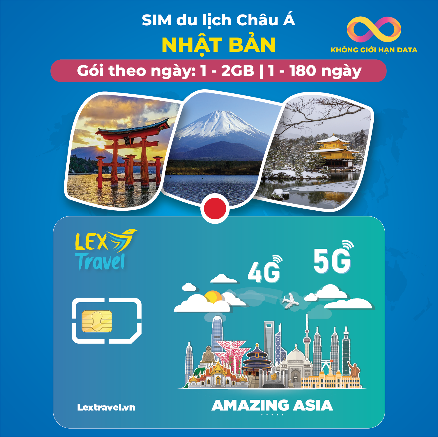 Sim du lịch Nhật Bản: Gói theo ngày